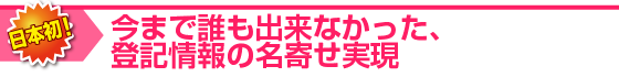 今まで誰も出来なかった登記情報の名寄せ実現