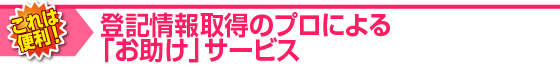 登記情報取得のプロによる「お助け」サービス