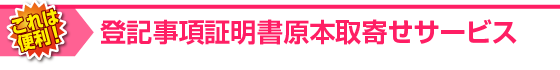 登記事項証明書原本取寄せサービス